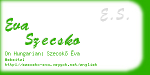 eva szecsko business card